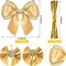Christmas Tree Bows Glitter Decorative Bow Handmade Cute Tree Bow Christmas DIY Bows Mini Holiday Bowknot for Christmas Home Package Party Decors Supplies, 4.72 Inch (Gold, 12)